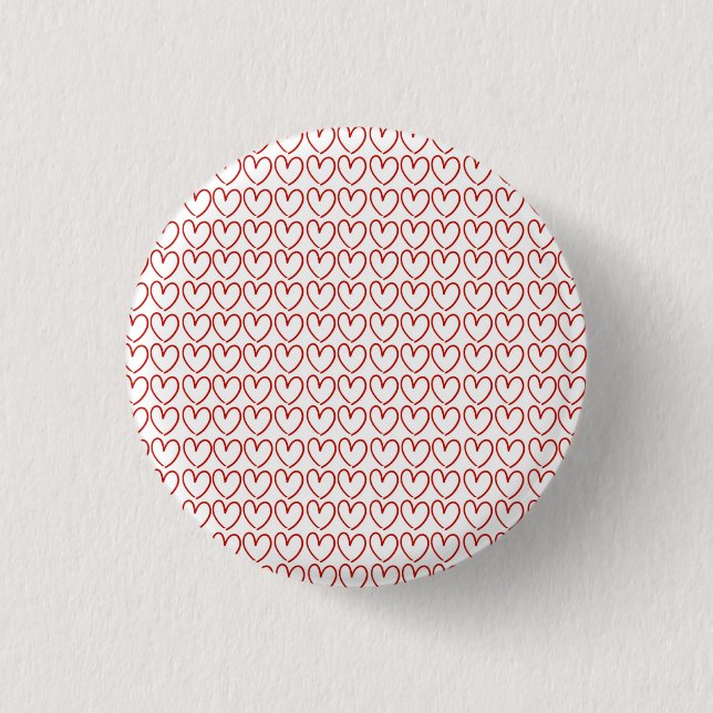 Love heart pattern 1 inch round button (Front)