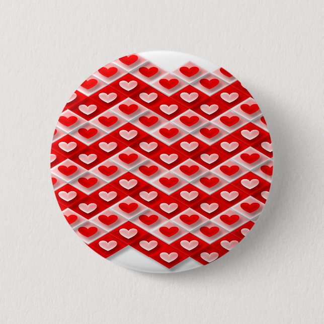Love Heart Pattern 2 Inch Round Button (Front)