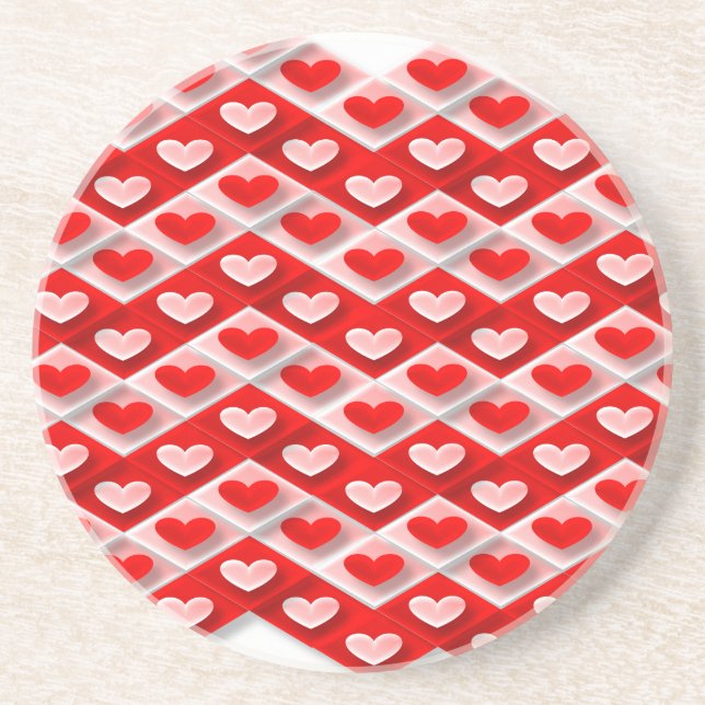 Love Heart Pattern Coaster (Front)