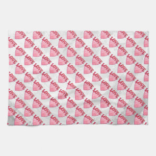 Love Heart Pattern Kitchen Towel