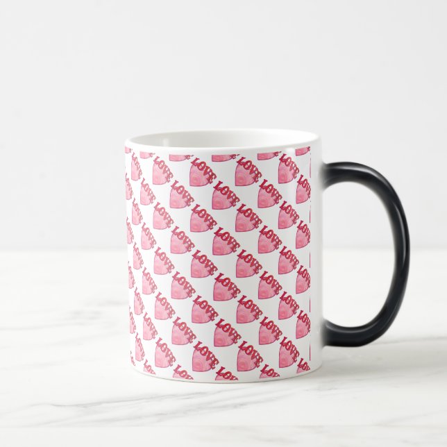 Love Heart Pattern Magic Mug (Right)