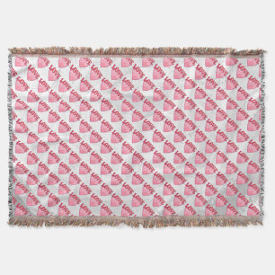 Love Heart Pattern Throw Blanket