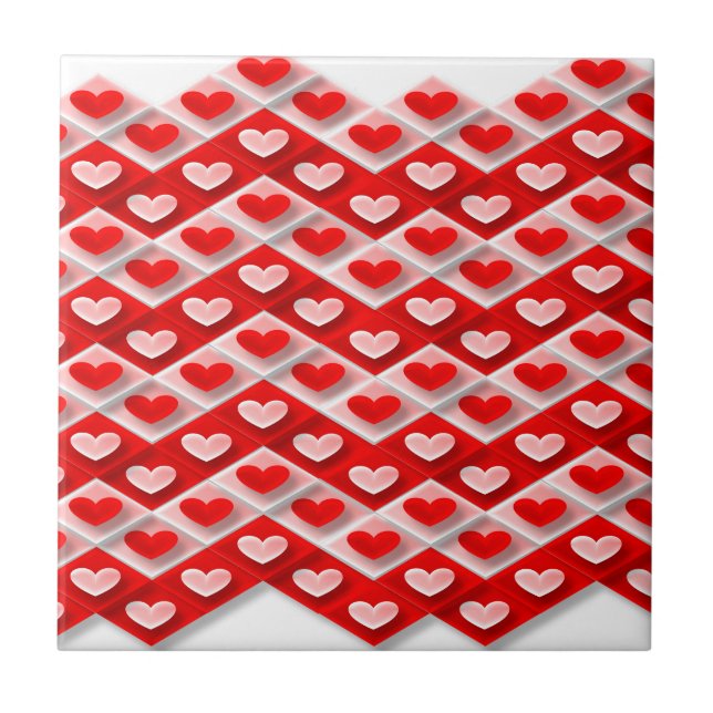 Love Heart Pattern Tile (Front)