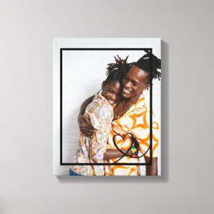 Love heart personalized photo custom made canvas print