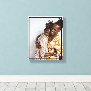 Love heart personalized photo custom made canvas print