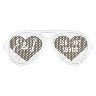 Love Heart Personalized Wedding Custom Sunglasses