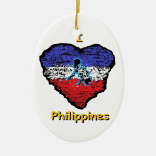 love heart philippines ceramic ornament