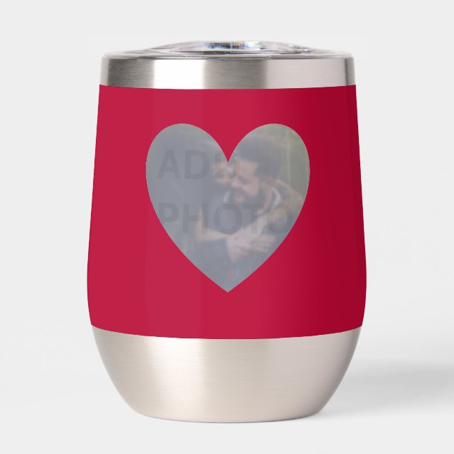 Love Heart Photo Water Bottle (Front)