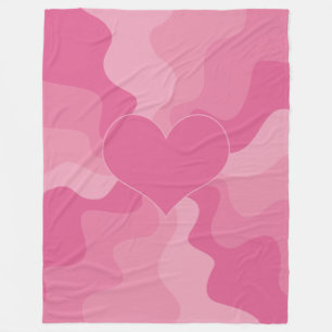 Love Heart - Pink Fleece Blanket
