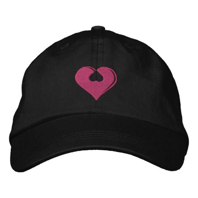 Love heart Pink hearts girls embroidered love cap (Front)