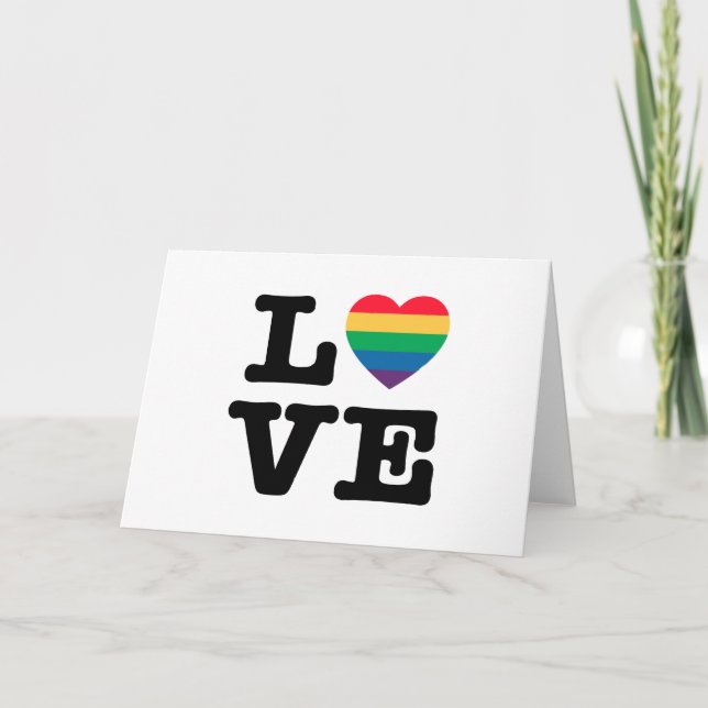 Love Heart Pride Greeting Card - Blank Inside (Front)