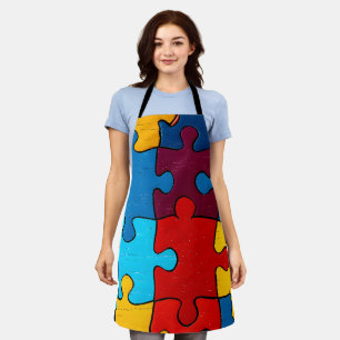 Love Heart Puzzle Acceptance Autism Awareness Apron