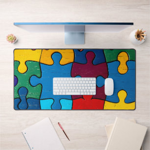 Love Heart Puzzle Acceptance Autism Awareness Desk Mat