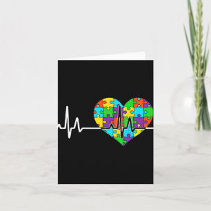 Love Heart Puzzle Acceptance Men Women Kids Autism Card