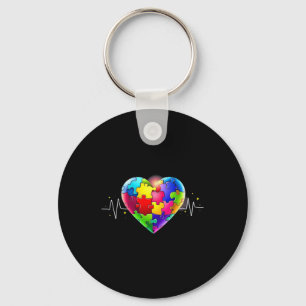 Love Heart Puzzle Acceptance Men Women Kids Autism Keychain