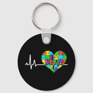 Love Heart Puzzle Acceptance Men Women Kids Autism Keychain