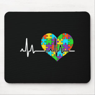 Love Heart Puzzle Acceptance Men Women Kids Autism Mouse Pad