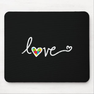 Love Heart Puzzle Cute Autism Awareness Asd Men Wo Mouse Pad