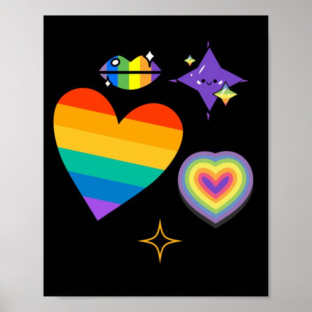 Love heart- rainbow. LGBTQ-Pride Poster (Front)