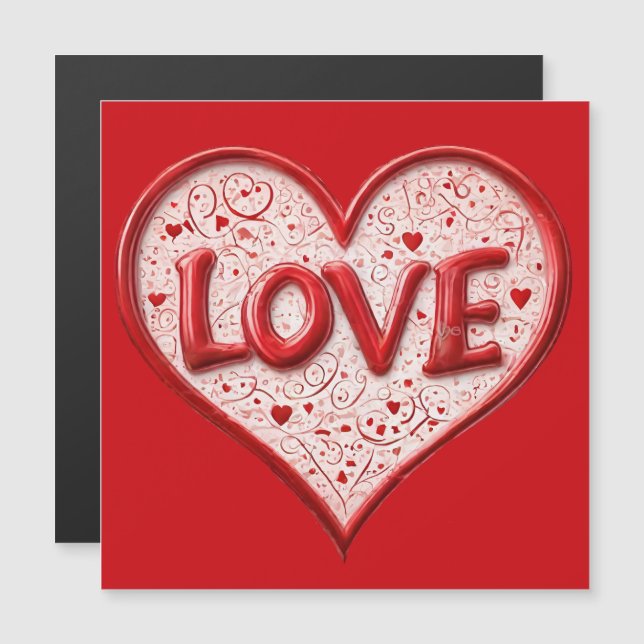 Love Heart Red Refrigerator Magnetic Card (Front/Back)
