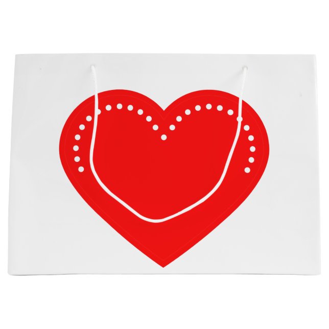 Love Heart Red Valentine's Large Gift Bag (Front)