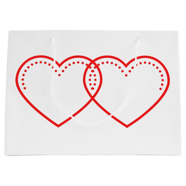 Love Heart Red Valentine's Large Gift Bag (Front)