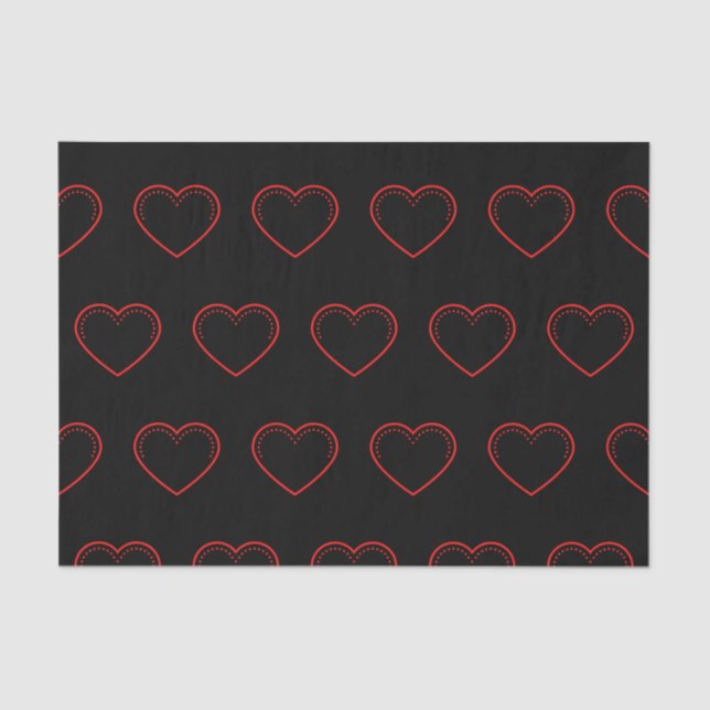 Love Heart Red Valentine's Tissue Paper (Front)