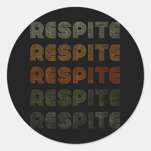Love Heart Respite Tee Grunge Vintage Style Black  Classic Round Sticker