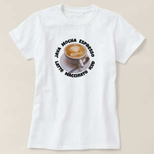 Love Heart  Rome Cappuccino Coffee Cup Mug T-Shirt