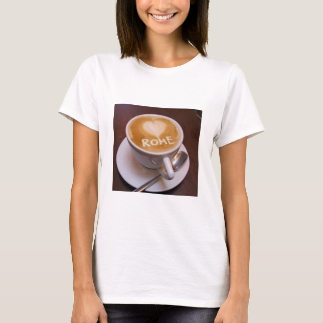 Love Heart Rome Cappuccino Coffee Tasse T-Shirt (Devant)
