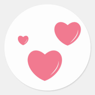 Love Heart Round Stickers