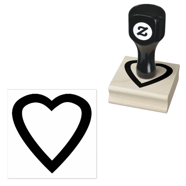 Love heart rubber stamp (Stamped)