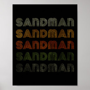 Love Heart Sandman Tee Grunge Vintage Style Black Poster