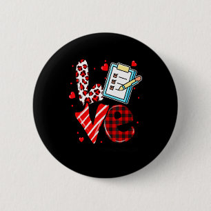 Love Heart School Secretary Life Valentines Day Gi 2 Inch Round Button