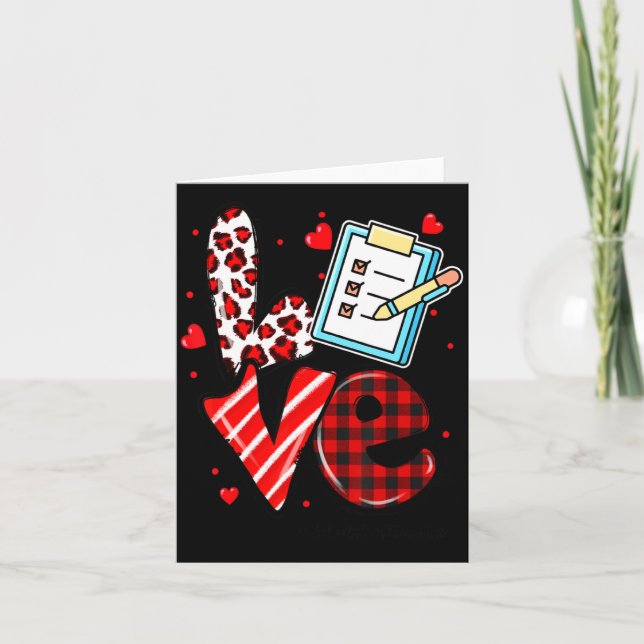 Love Heart School Secretary Life Valentines Day Gi Card (Front)