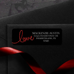Love Heart Script   Adresse moderne rouge et blanc