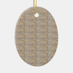 Love Heart Sea Shell Beach Hearts Seashells Summer Ceramic Ornament