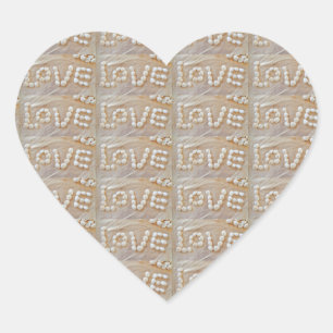 Love Heart Sea Shell Beach Hearts Seashells Summer Heart Sticker