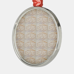 Love Heart Sea Shell Beach Hearts Seashells Summer Metal Ornament