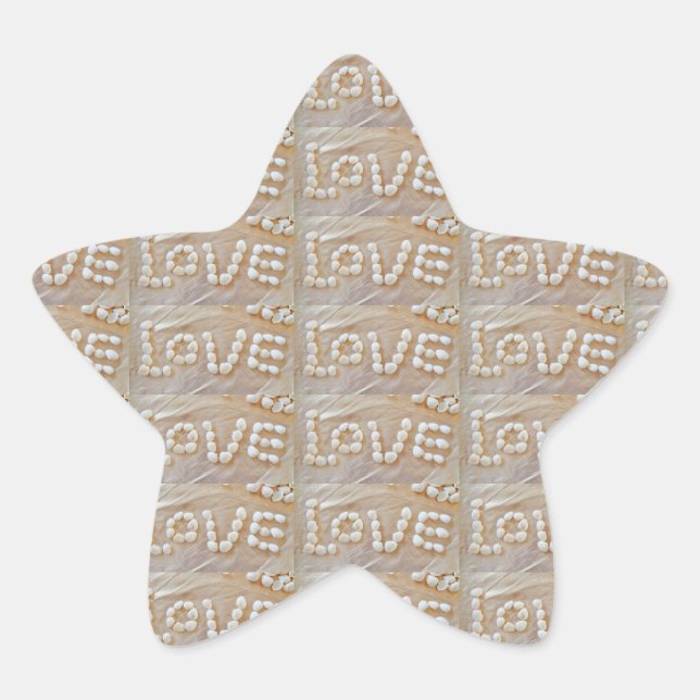 Love Heart Sea Shell Beach Hearts Seashells Summer Star Sticker (Front)