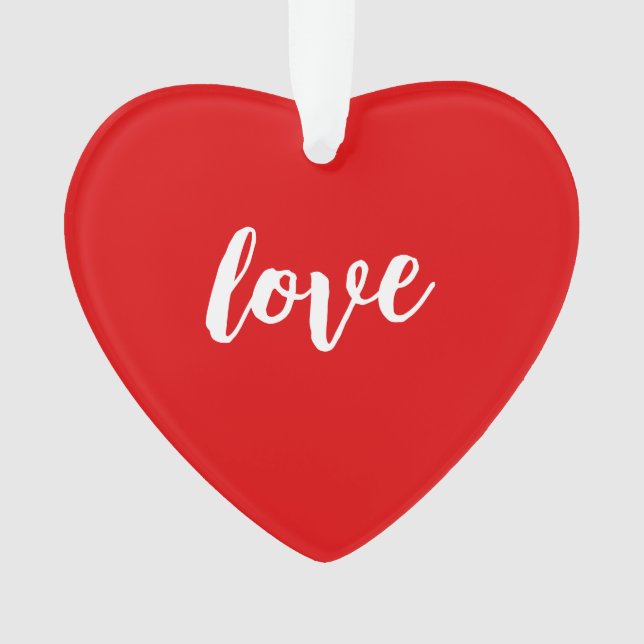 Love Heart Shape Christmas Tree Ornament (Front)