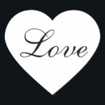 Love Heart Shape Sticker for Wedding Favour<br><div class="desc">Easily customized wedding invitation envelope seal and wedding favour sticker. You can use it as it is or you can change the text,  text colour,  font or size to match your wedding stationery colours. You can also change the background of the heart from white to any other colour.</div>