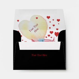 love heart shaped burning flame romantic  envelope