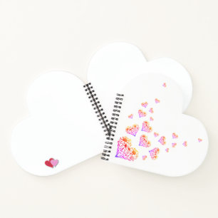Love Heart Shaped Spiral Bound Notebook