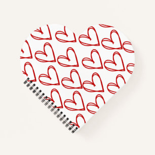 Love heart shaped spiral notebook