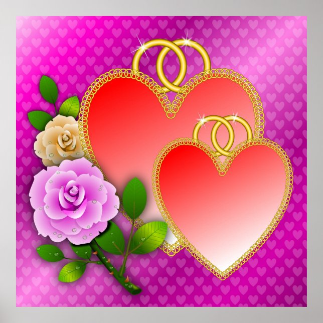 Love Heart Shapes Poster (Front)