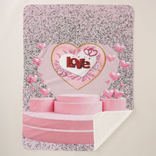 Love heart  sherpa blanket