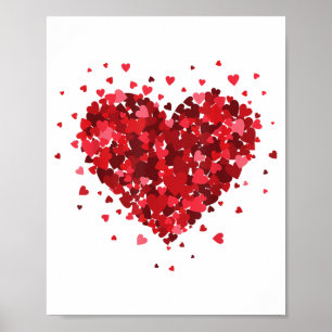 Love Heart Shirt For Womens Girls Boys Hearts Wome Poster