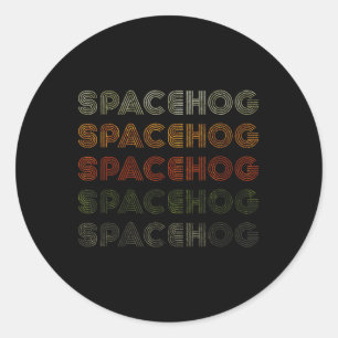 Love Heart Spacehog Tee Grunge Vintage Style Black Classic Round Sticker