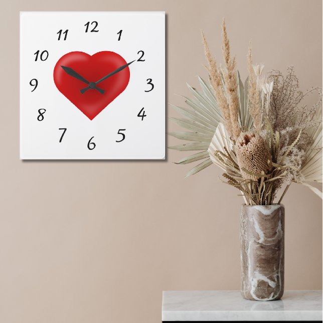 Love Heart Square Wall Clock (Creator Uploaded)